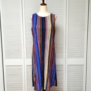 Ronni Nicole Multicolor Stripe Crepe Sleevless Dress Size 8